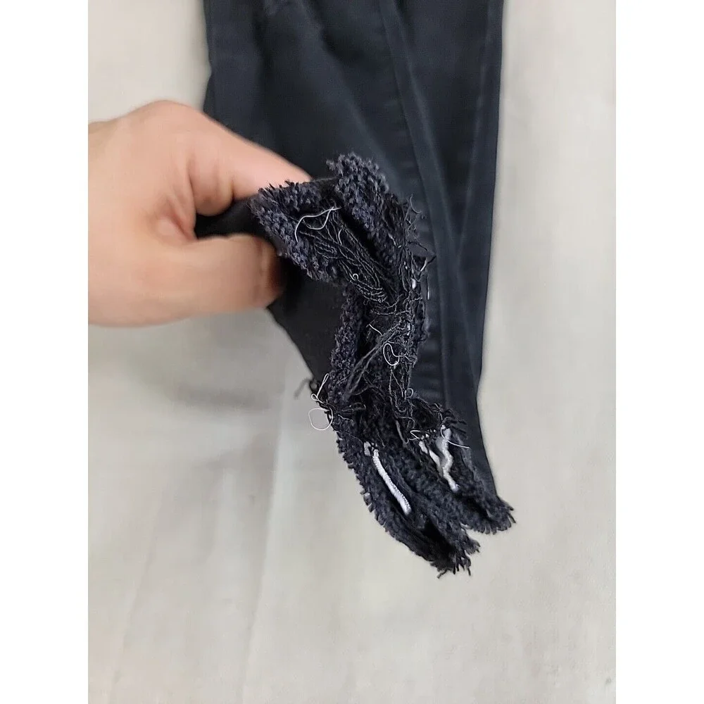 Judy Blue‎ Skinny Jeans Womens 3/26 Black Distressed Leopard Print Patch Edgy